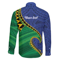 Solomon Islands Independence Day 1978 Personalised Family Matching Off Shoulder Maxi Dress and Hawaiian Shirt Polynesian Pattern with Flag Style