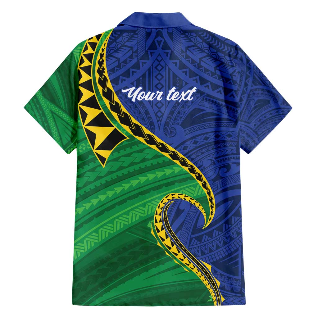Solomon Islands Independence Day 1978 Personalised Family Matching Puletasi and Hawaiian Shirt Polynesian Pattern with Flag Style