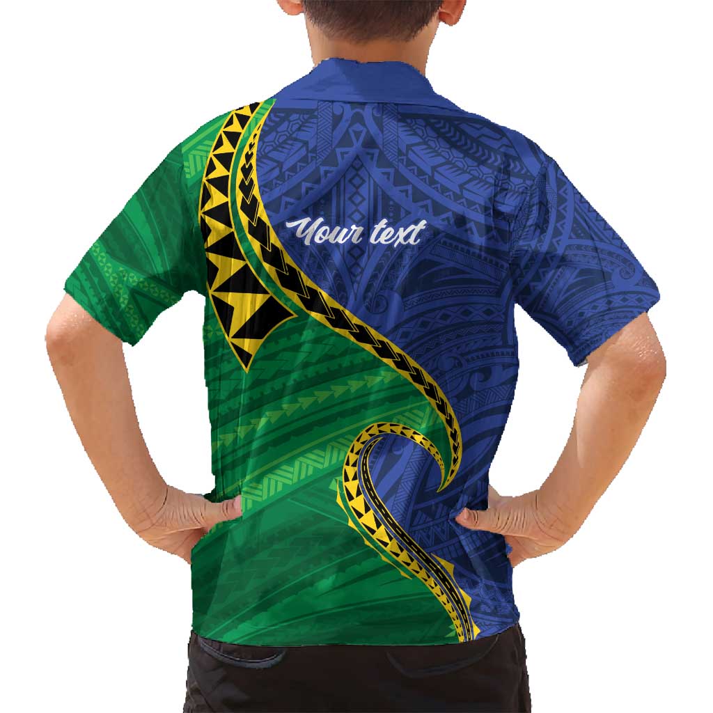 Solomon Islands Independence Day 1978 Personalised Family Matching Summer Maxi Dress and Hawaiian Shirt Polynesian Pattern with Flag Style