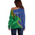 Solomon Islands Independence Day 1978 Personalised Off Shoulder Sweater Polynesian Pattern with Flag Style