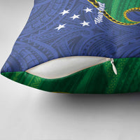 Solomon Islands Independence Day 1978 Personalised Pillow Cover Polynesian Pattern with Flag Style - Polynesian Pride