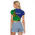 Solomon Islands Independence Day 1978 Personalised Raglan Cropped T Shirt Polynesian Pattern with Flag Style
