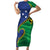 Solomon Islands Independence Day 1978 Personalised Short Sleeve Bodycon Dress Polynesian Pattern with Flag Style