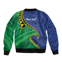 Solomon Islands Independence Day 1978 Personalised Sleeve Zip Bomber Jacket Polynesian Pattern with Flag Style