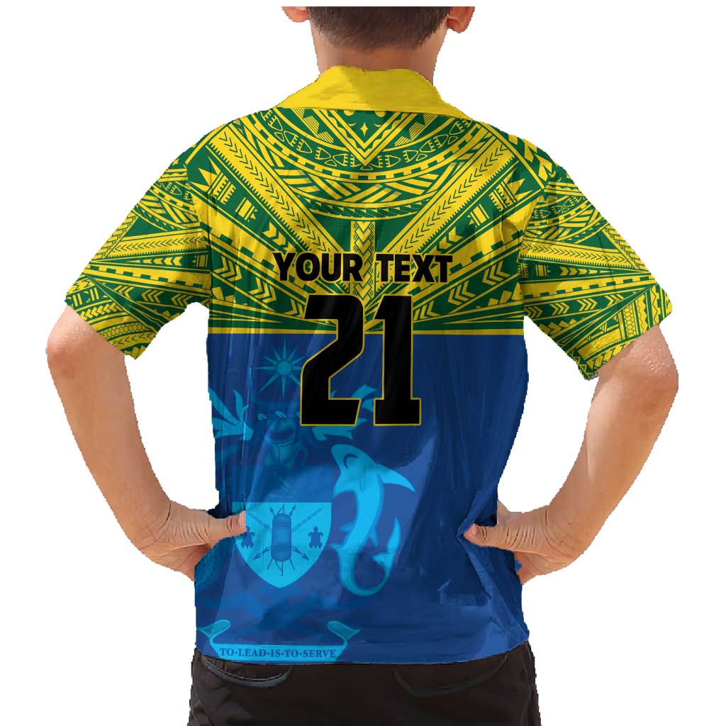 Solomon Islands Rugby Custom Family Matching Mermaid Dress and Hawaiian Shirt Simple Coat of arm Polynesian Pattern LT9 - Polynesian Pride