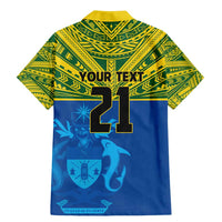Solomon Islands Rugby Custom Family Matching Mermaid Dress and Hawaiian Shirt Simple Coat of arm Polynesian Pattern LT9 - Polynesian Pride