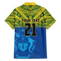 Solomon Islands Rugby Custom Family Matching Short Sleeve Bodycon Dress and Hawaiian Shirt Simple Coat of arm Polynesian Pattern LT9 - Polynesian Pride
