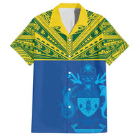 Solomon Islands Rugby Custom Family Matching Tank Maxi Dress and Hawaiian Shirt Simple Coat of arm Polynesian Pattern