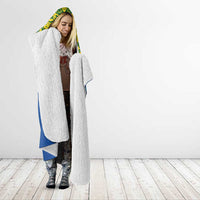 Solomon Islands Rugby Custom Hooded Blanket Simple Coat of arm Polynesian Pattern