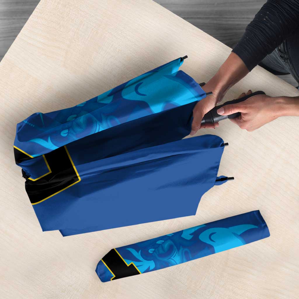 Solomon Islands Rugby Custom Umbrella Simple Coat of arm Polynesian Pattern - Polynesian Pride