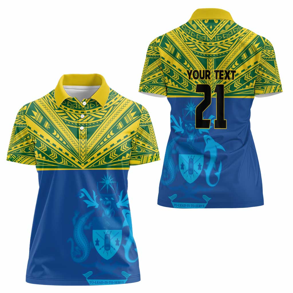 Solomon Islands Rugby Custom Women Polo Shirt Simple Coat of arm Polynesian Pattern LT9 - Polynesian Pride