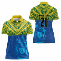 Solomon Islands Rugby Custom Women Polo Shirt Simple Coat of arm Polynesian Pattern LT9 - Polynesian Pride