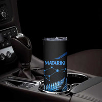 Matariki New Zealand Skinny Tumbler Maori Manaia with Paua Shell - Blue