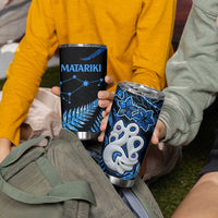 Matariki New Zealand Tumbler Cup Maori Manaia with Paua Shell - Blue