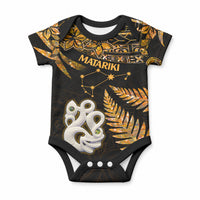 Matariki Stars Manaia with Paua Shell - Gold Baby Onesie LT9 Gold - Polynesian Pride