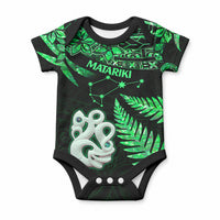 Matariki Stars Manaia with Paua Shell - Green Baby Onesie LT9 Green - Polynesian Pride