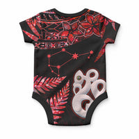 Matariki Baby Onesie NZ New Year Manaia with Paua Shell - Red LT9 - Polynesian Pride