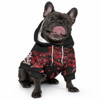 Matariki Pet Hoodie NZ New Year Manaia with Paua Shell - Red LT9 - Polynesian Pride