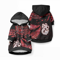 Matariki Pet Hoodie NZ New Year Manaia with Paua Shell - Red LT9 Pullover Red - Polynesian Pride