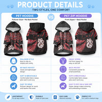 Matariki Pet Hoodie NZ New Year Manaia with Paua Shell - Red LT9 - Polynesian Pride
