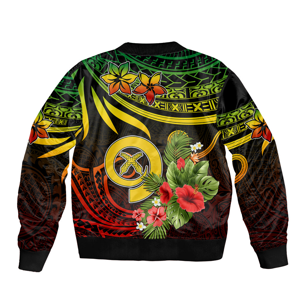 Custom Vanuatu Islands Sleeve Zip Bomber Jacket Proud To Be A Ni-Van LT9 - Polynesian Pride