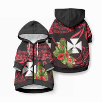 Wallis and Futuna Pet Hoodie Happy Territory Day LT9 Zip-up Red - Polynesian Pride