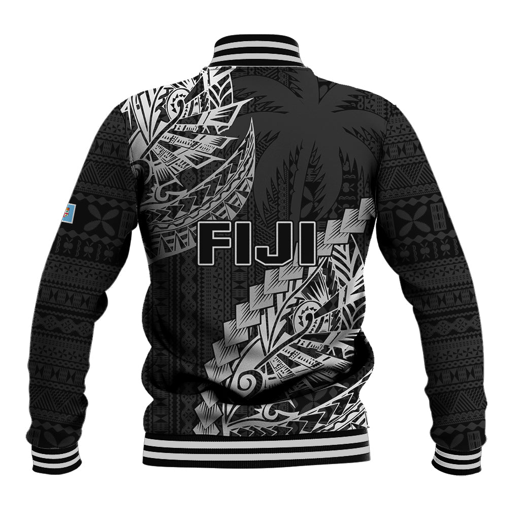 Fiji Rugby Baseball Jacket Kaiviti Fijian Tribal World Cup Black LT9 - Polynesian Pride