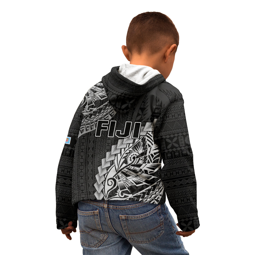 Fiji Rugby Kid Hoodie Kaiviti Fijian Tribal World Cup Black LT9 - Polynesian Pride