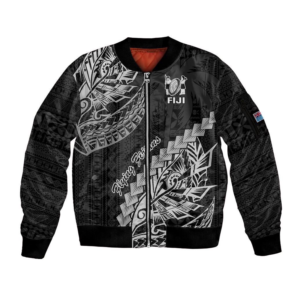 Fiji Rugby Sleeve Zip Bomber Jacket Kaiviti Fijian Tribal World Cup Black LT9 Unisex Black - Polynesian Pride