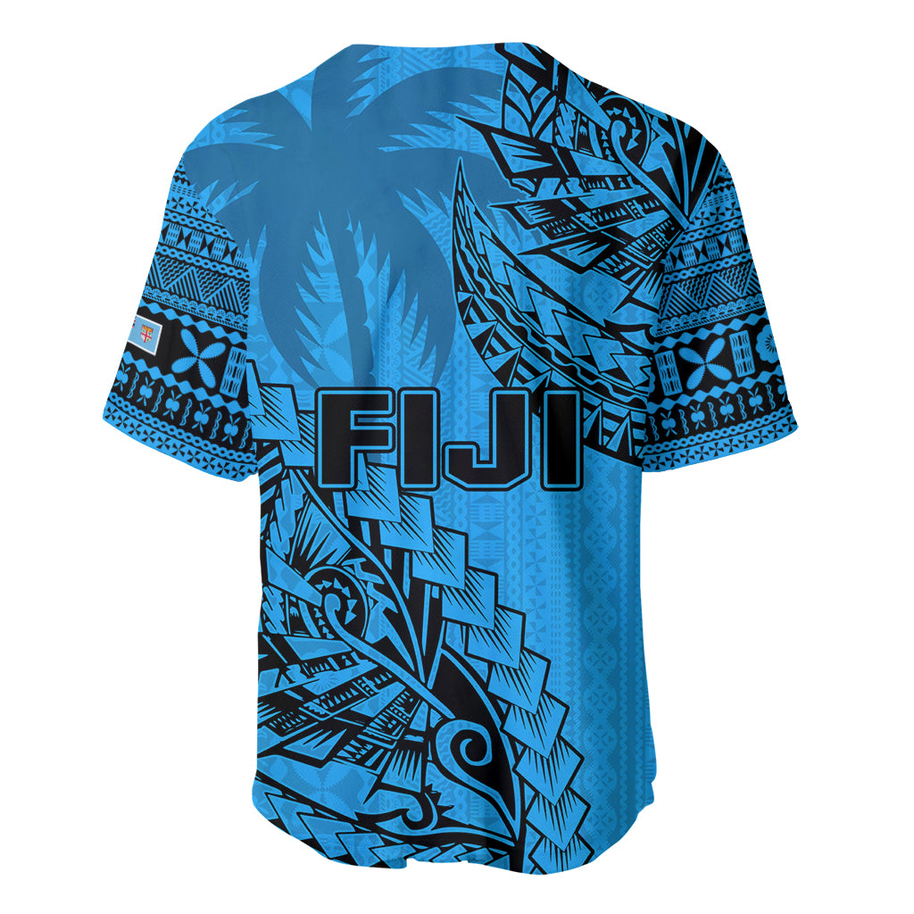 Fiji Rugby Baseball Jersey Kaiviti Fijian Tribal World Cup Blue No1 LT9 - Polynesian Pride