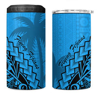 Blue Fiji Rugby 4 in 1 Can Cooler Tumbler Kaiviti Fijian Tribal World Cup LT9 One Size: 16 oz Blue - Polynesian Pride