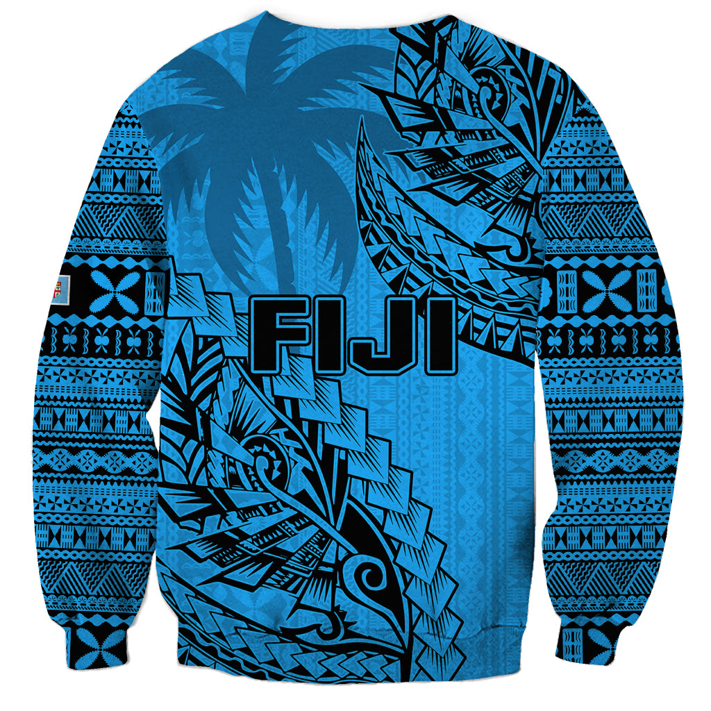 Fiji Rugby Sweatshirt Kaiviti Fijian Tribal World Cup Blue No1 LT9 - Polynesian Pride