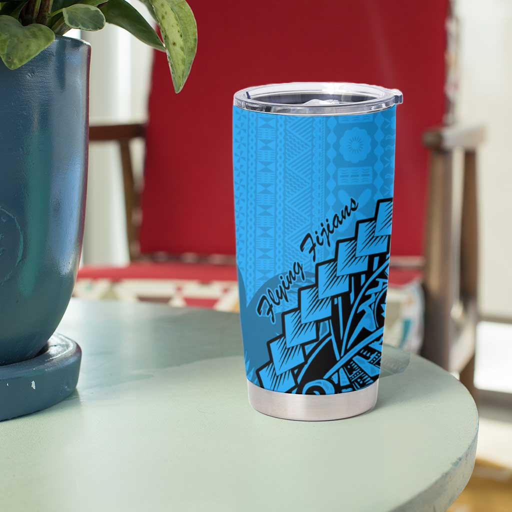 Blue Fiji Rugby Tumbler Cup Kaiviti Fijian Tribal World Cup LT9 - Polynesian Pride