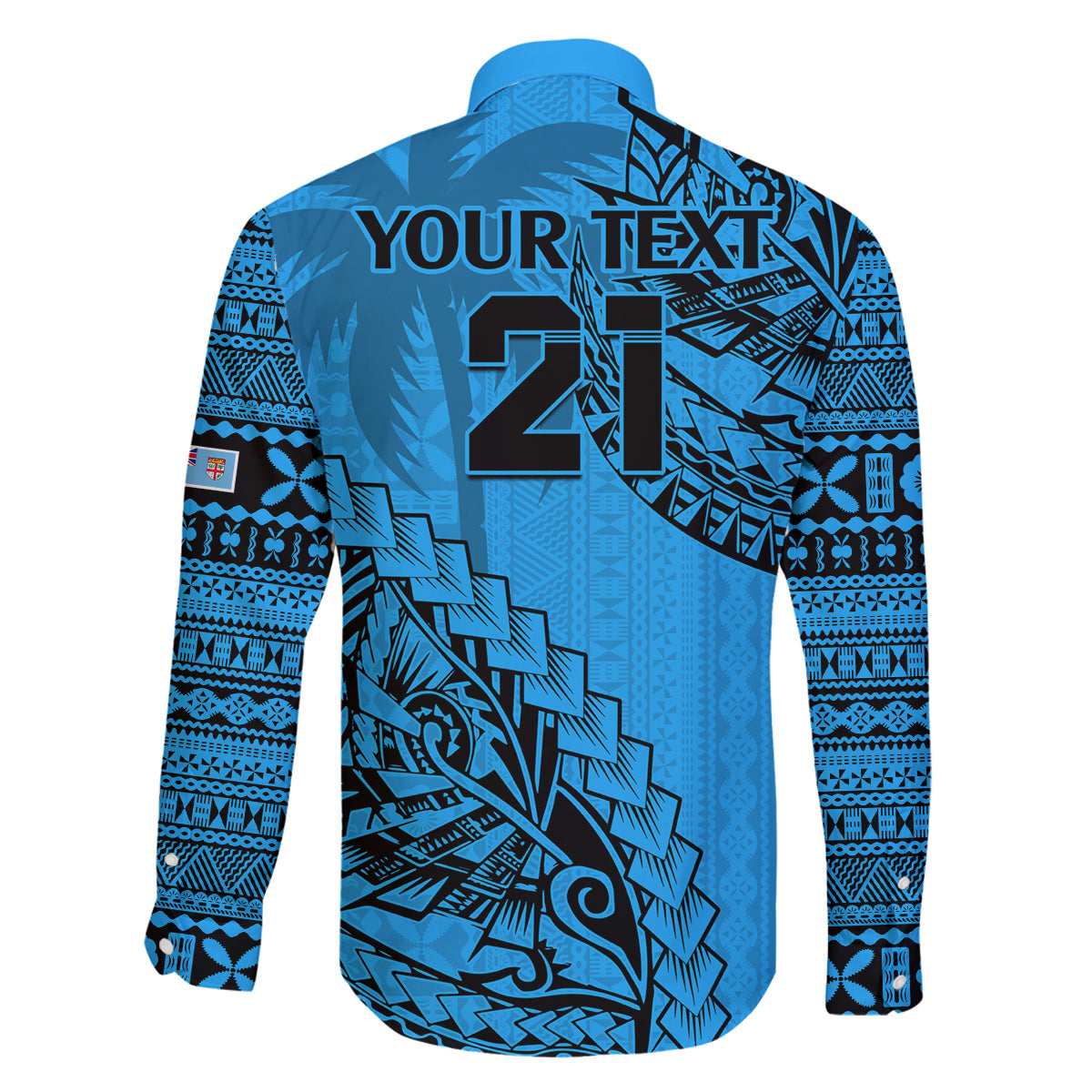 Custom Fiji Rugby Family Matching Mermaid Dress and Hawaiian Shirt Kaiviti Fijian Tribal World Cup Blue No1 LT9 - Polynesian Pride
