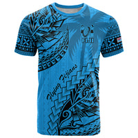 Custom Fiji Rugby T Shirt Kaiviti Fijian Tribal World Cup Blue No1 LT9 Blue - Polynesian Pride