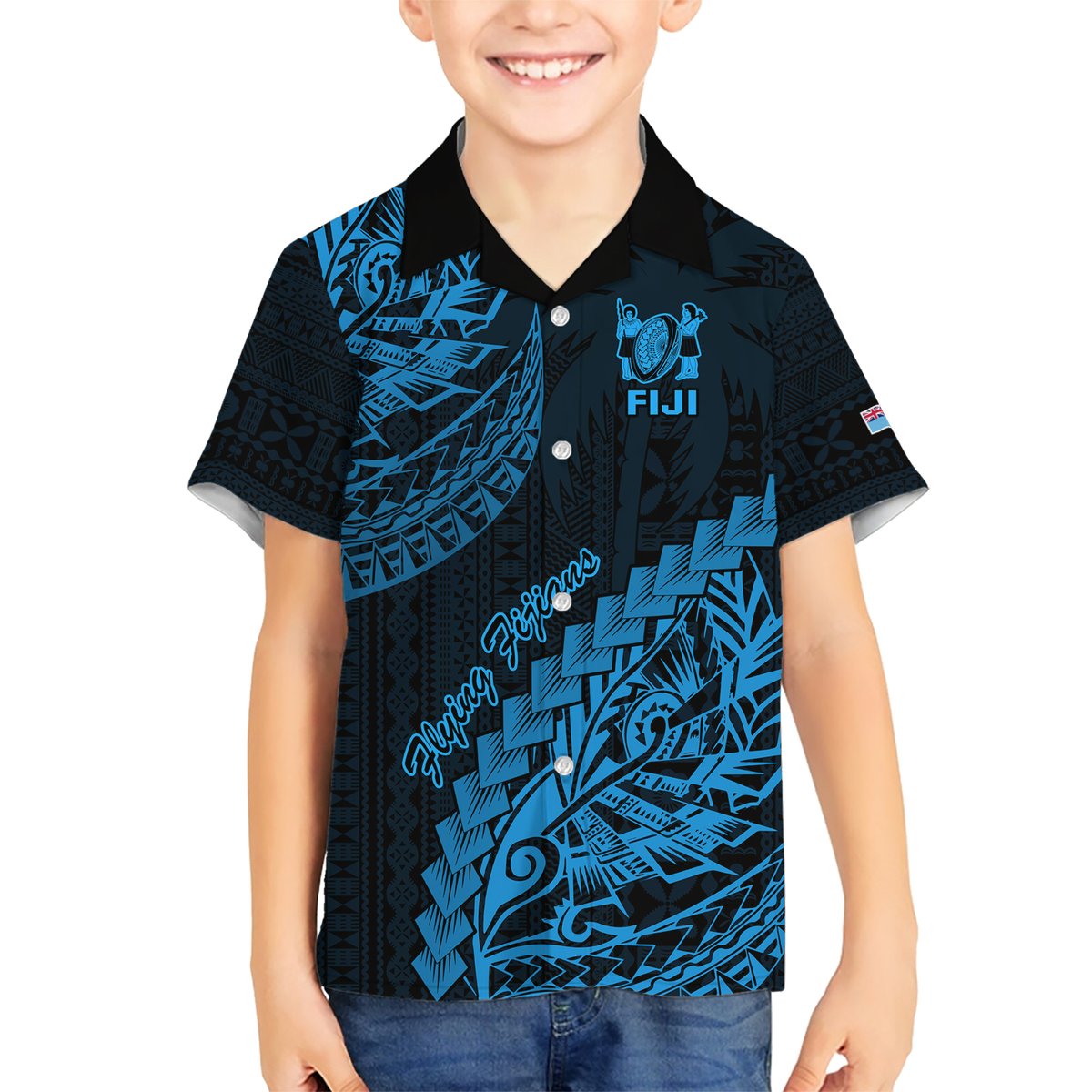 Fiji Rugby Hawaiian Shirt Kaiviti Fijian Tribal World Cup Blue No2 LT9 - Polynesian Pride