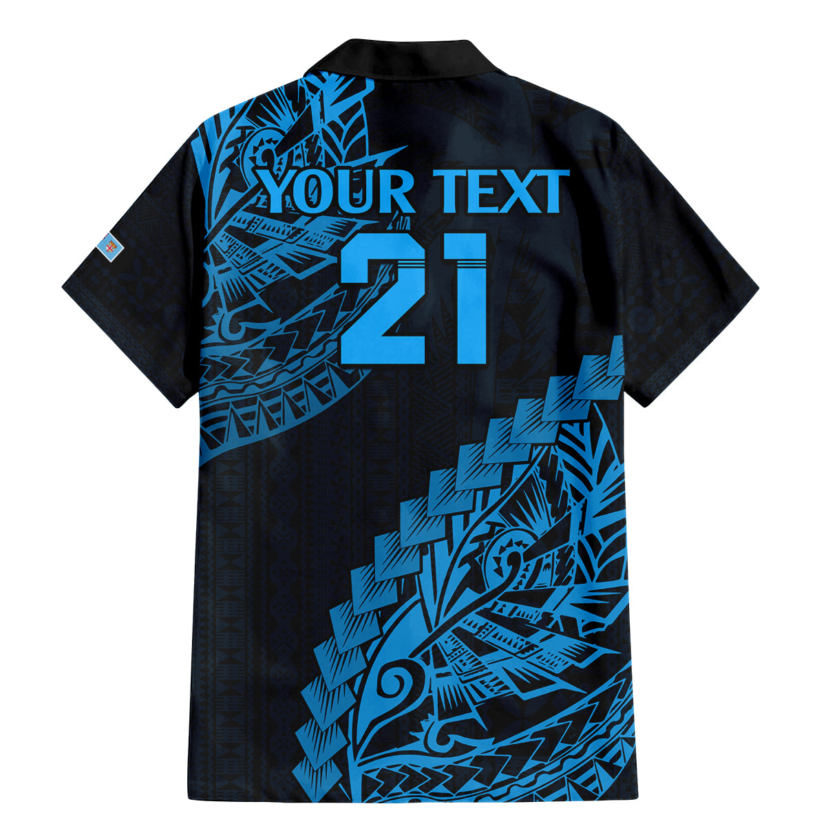 Custom Fiji Rugby Family Matching Mermaid Dress and Hawaiian Shirt Kaiviti Fijian Tribal World Cup Blue No2 LT9 - Polynesian Pride