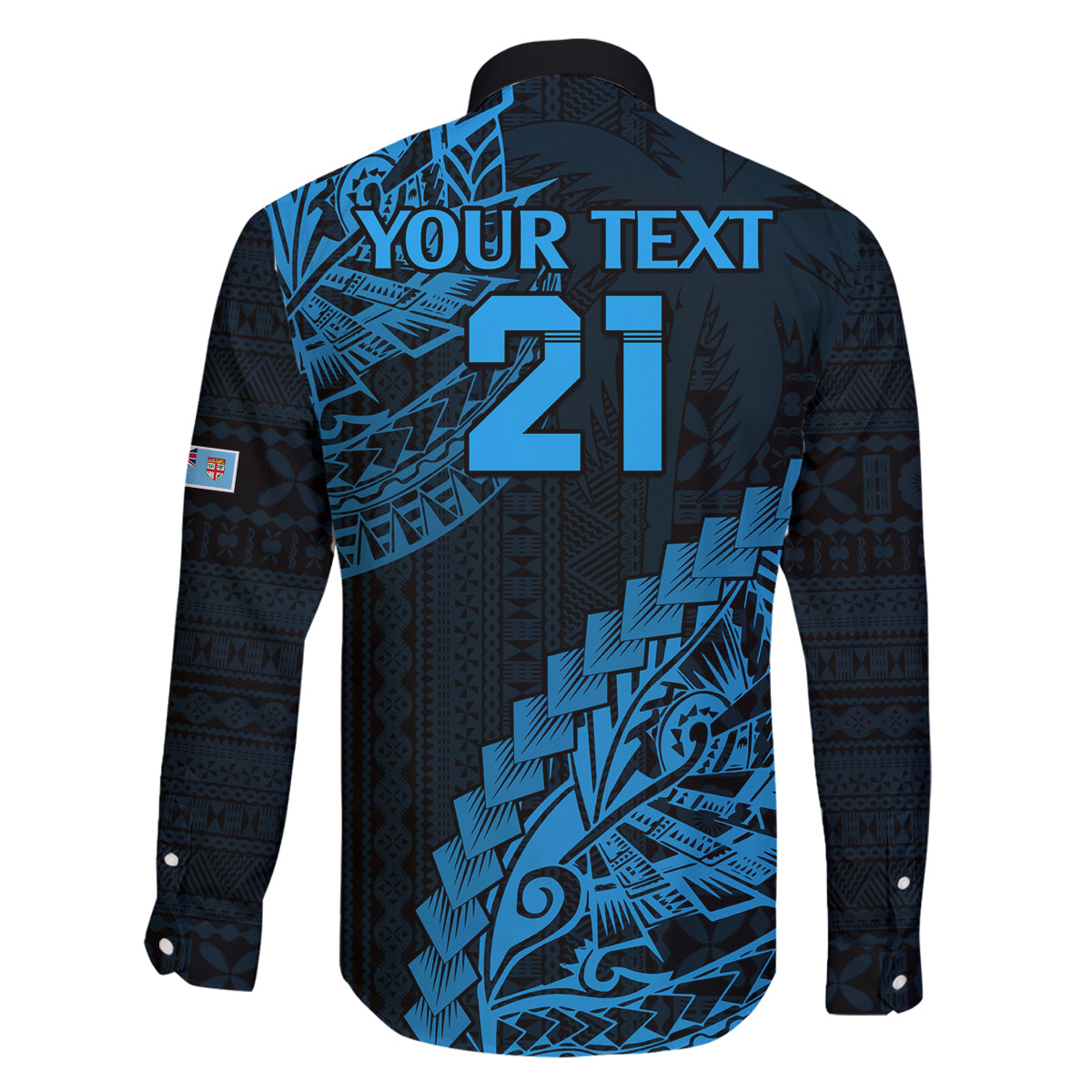 Custom Fiji Rugby Family Matching Tank Maxi Dress and Hawaiian Shirt Kaiviti Fijian Tribal World Cup Blue No2 LT9 - Polynesian Pride