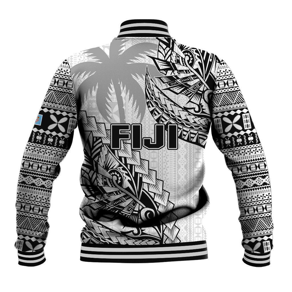 Fiji Rugby Baseball Jacket Kaiviti Fijian Tribal World Cup White LT9 - Polynesian Pride