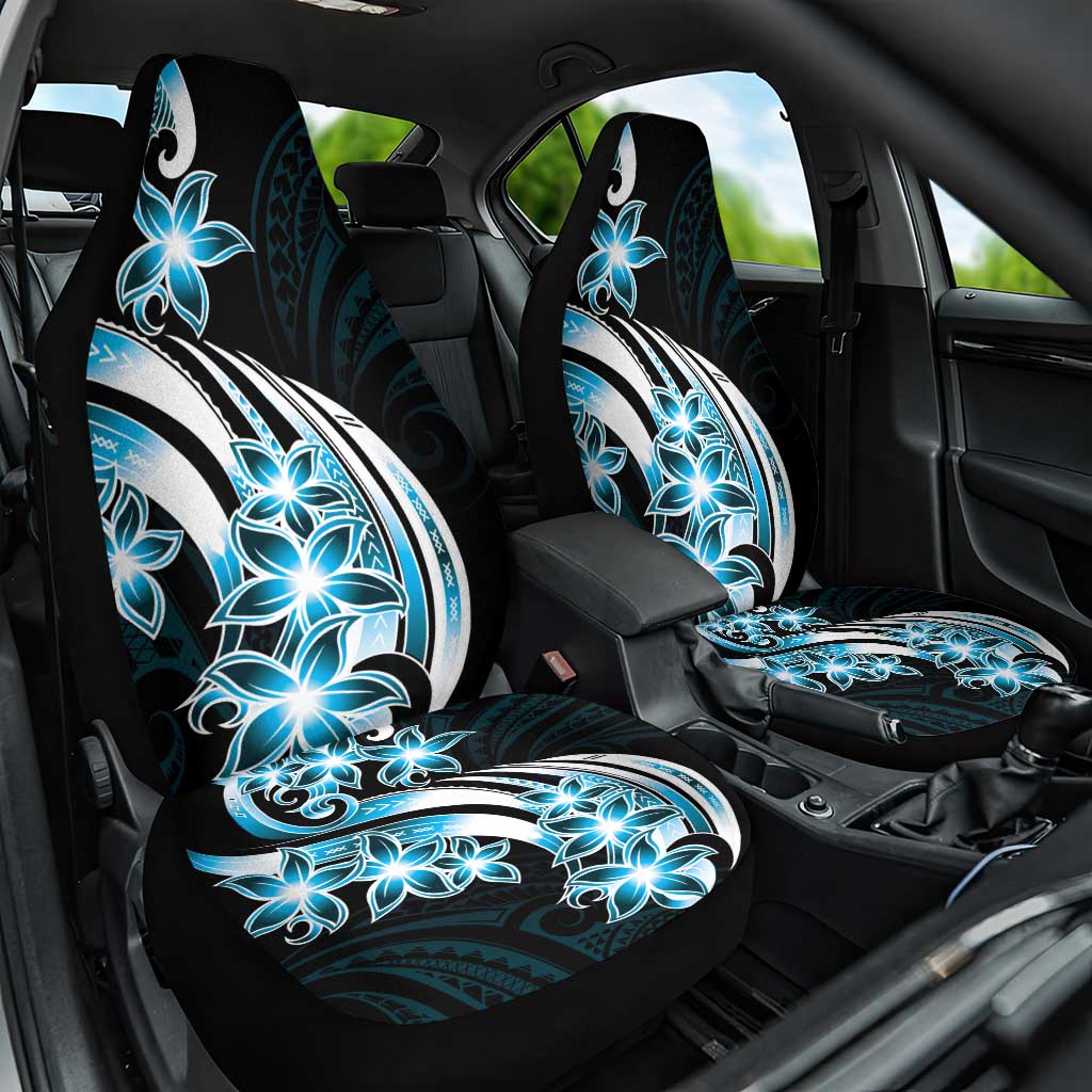 Plumeria Tribal Tattoo Car Seat Cover Blue Polynesian Pattern LT9 One Size Blue - Polynesian Pride