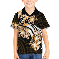 Plumeria Tribal Tattoo Family Matching Tank Maxi Dress and Hawaiian Shirt Gold Polynesian Pattern LT9 Son's Shirt Gold - Polynesian Pride