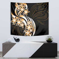 Plumeria Tribal Tattoo Tapestry Gold Polynesian Pattern