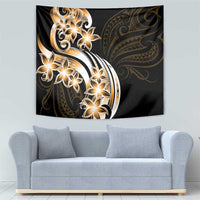 Plumeria Tribal Tattoo Tapestry Gold Polynesian Pattern