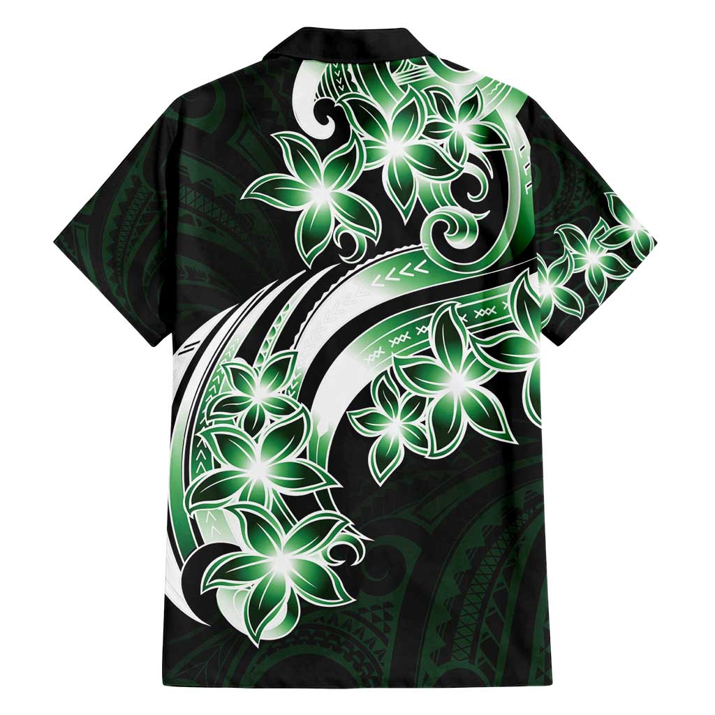 Plumeria Tribal Tattoo Family Matching Tank Maxi Dress and Hawaiian Shirt Green Polynesian Pattern LT9 - Polynesian Pride