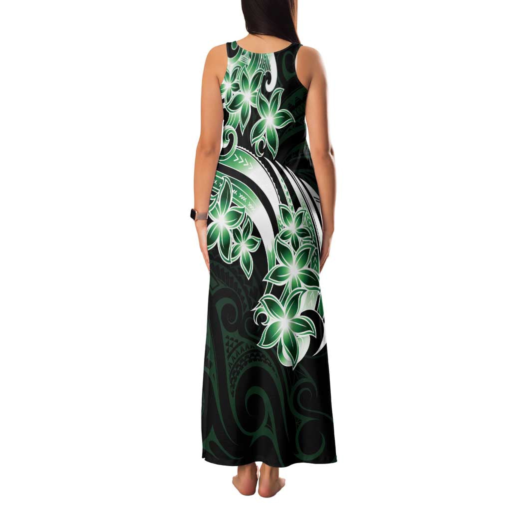 Plumeria Tribal Tattoo Family Matching Tank Maxi Dress and Hawaiian Shirt Green Polynesian Pattern LT9 - Polynesian Pride
