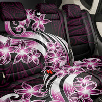 Plumeria Tribal Tattoo Back Car Seat Cover Pink Polynesian Pattern