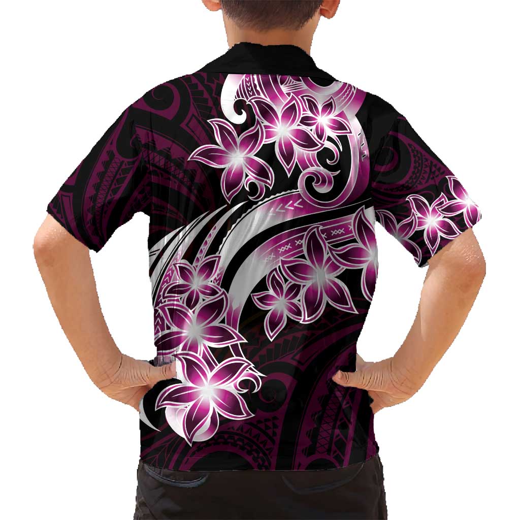 Plumeria Tribal Tattoo Family Matching Tank Maxi Dress and Hawaiian Shirt Pink Polynesian Pattern LT9 - Polynesian Pride