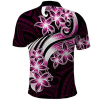 Plumeria Tribal Tattoo Polo Shirt Pink Polynesian Pattern