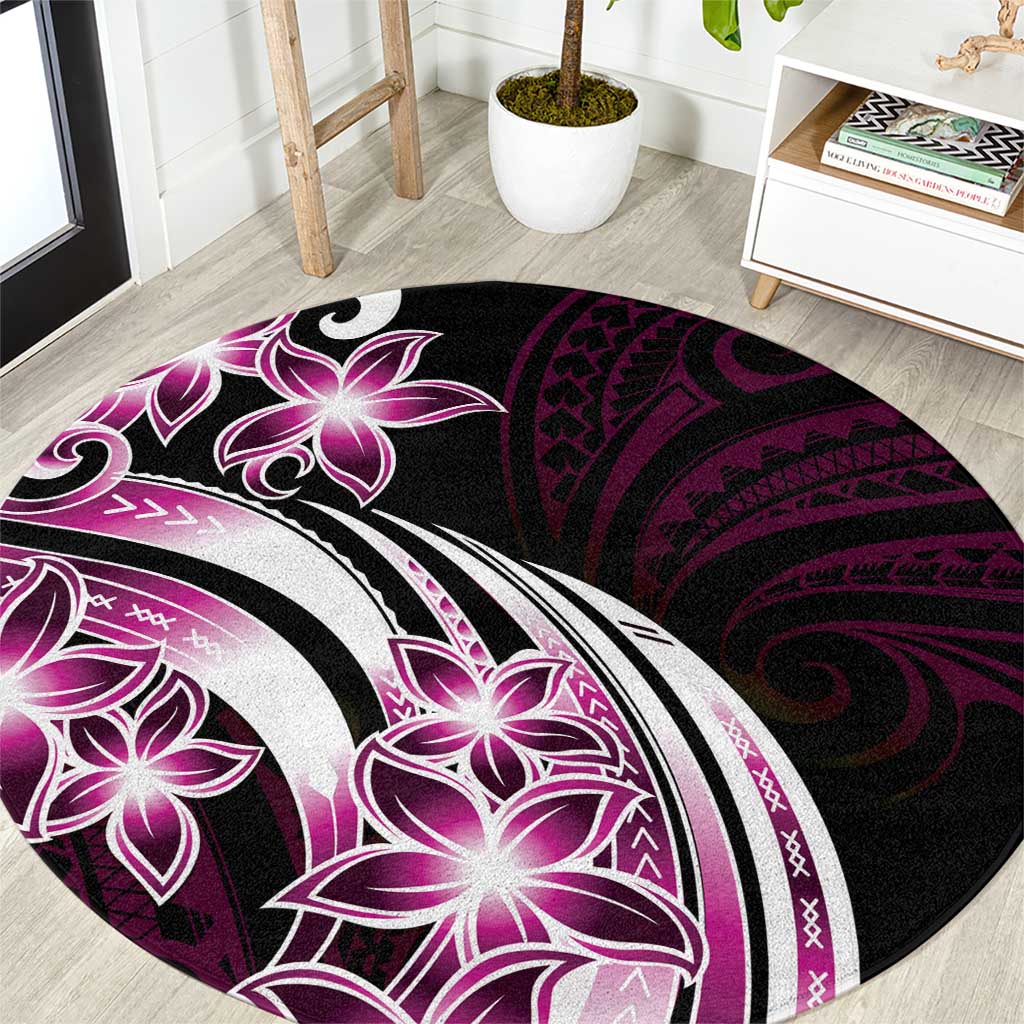 Plumeria Tribal Tattoo Round Carpet Pink Polynesian Pattern LT9 Pink - Polynesian Pride