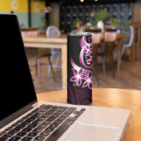 Plumeria Tribal Tattoo Skinny Tumbler Pink Polynesian Pattern LT9 - Polynesian Pride